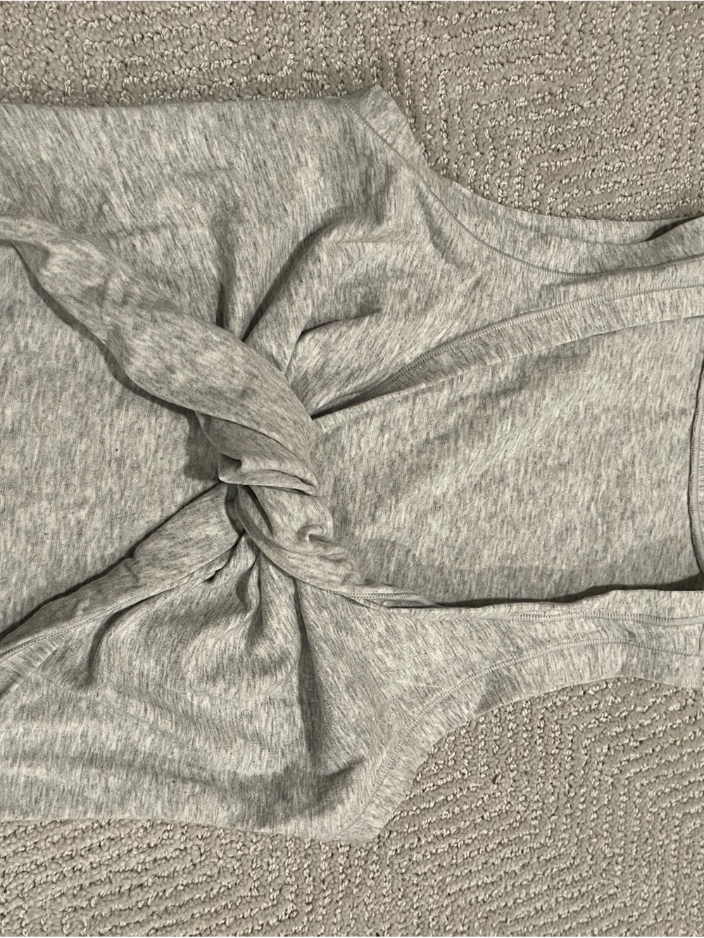SKIMS Light Gray Twist-Front Crop Tank